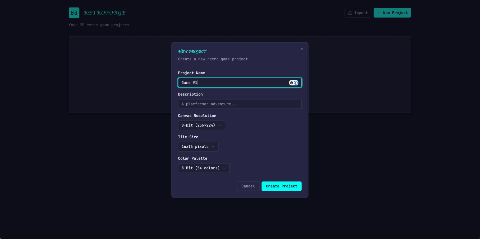 Full harness initial screen
